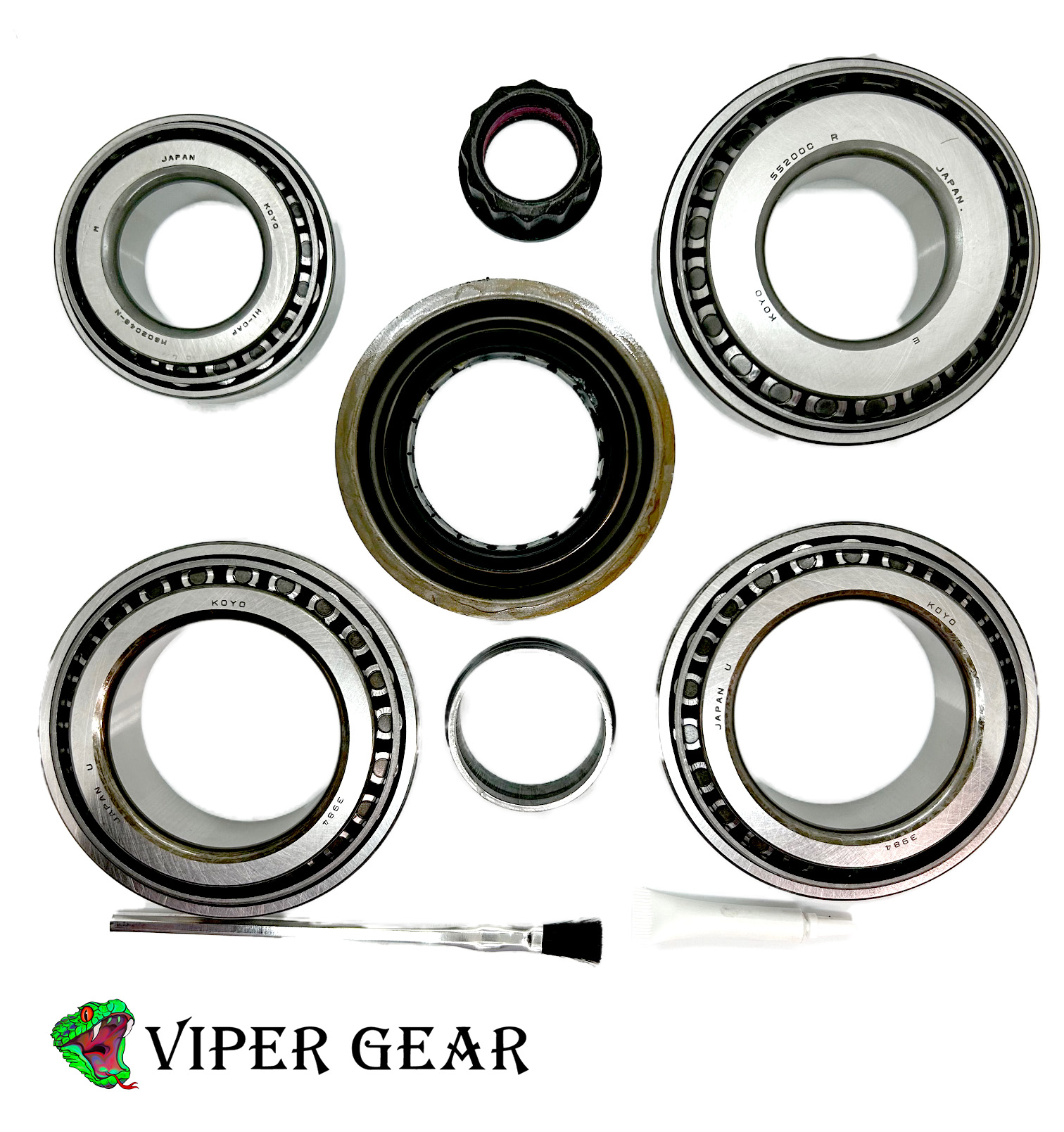 4 Koyo bearings and races, 1 pinion seal, 1 crush sleeve, 1 pinion nut