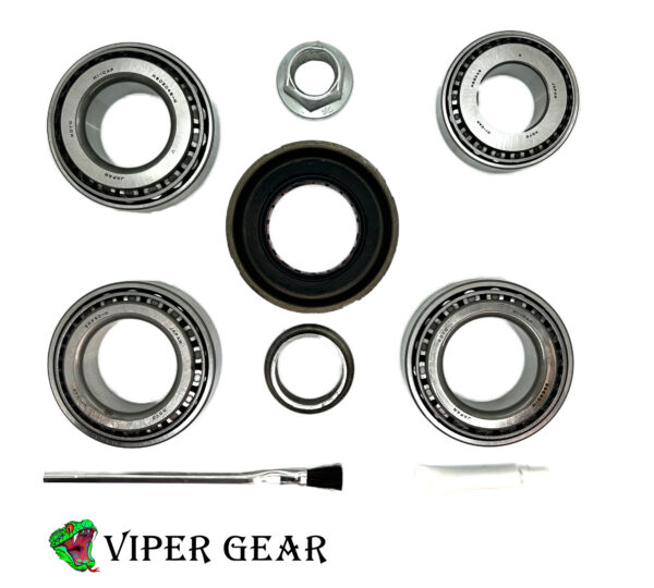 Jeep Wrangler Dana 44 Bearing Kit. 4 Koyo bearings and races, 1 pinion seal, 1 crush sleeve, 1 pinion nut