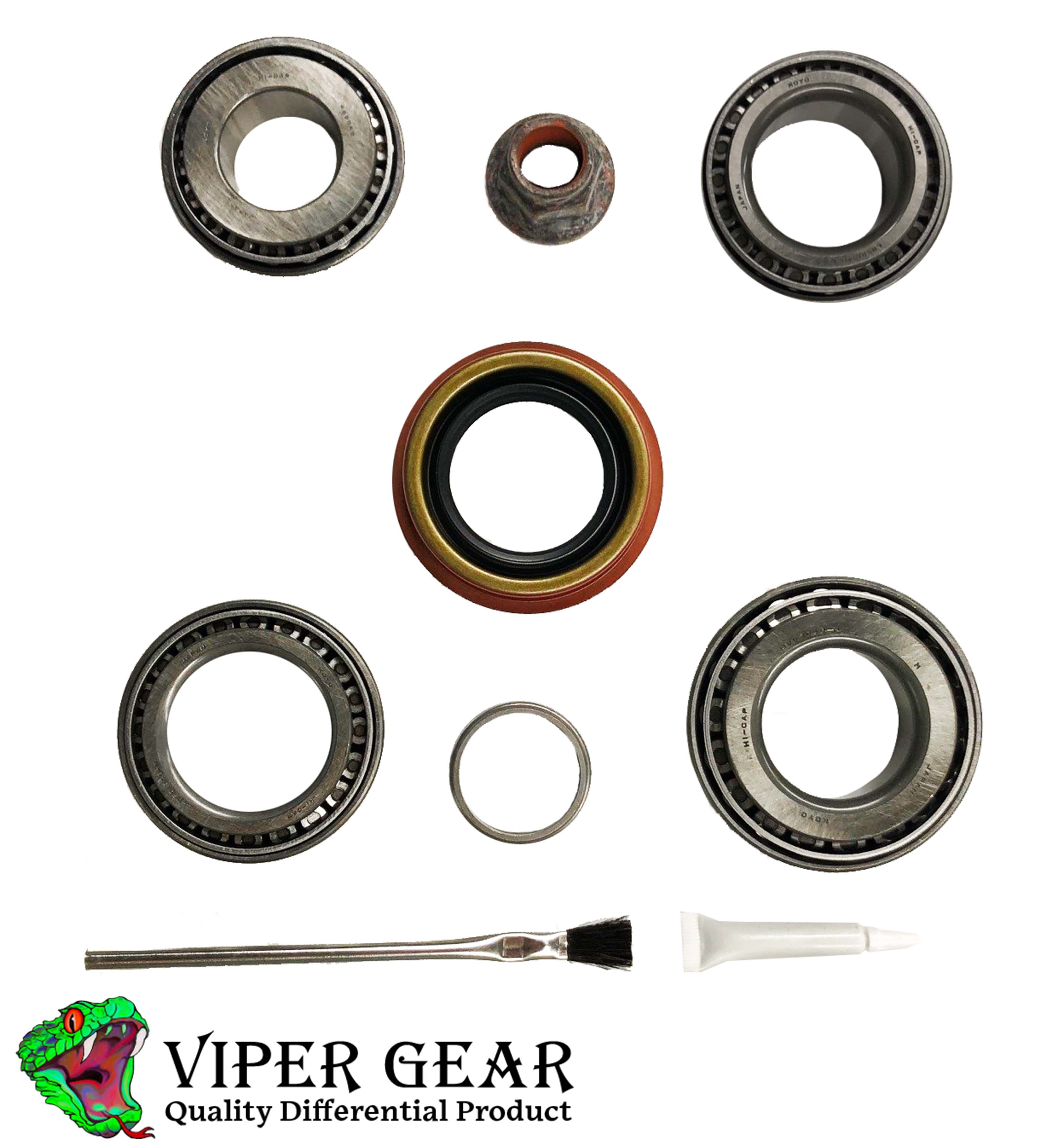 4 Koyo bearings and races, 1 pinion seal, 1 crush sleeve, 1 pinion nut